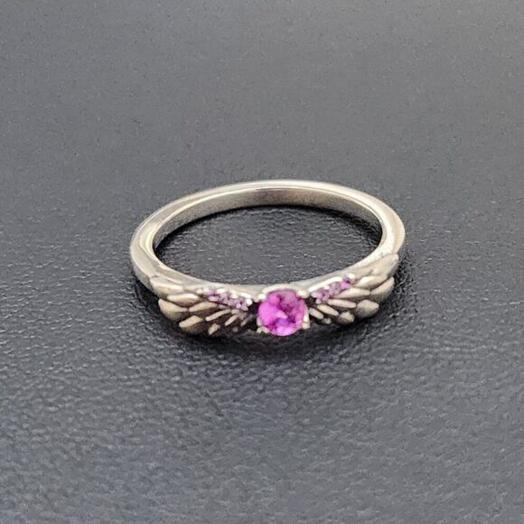 Pandora Sparkling Angel Wing Ring Size  7.5 - Picture 1 of 6